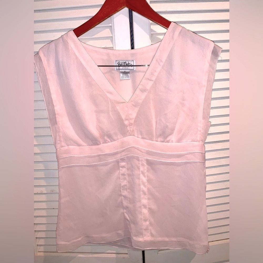 Bob Mackie Powder Pink Short Sleeve Blouse size 8